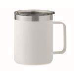Tazza a doppia parete in acciaio inossidabile riciclato da 300ml color bianco