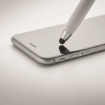 Penna touch screen con inchiostro blu e kit per pulire auricolari color bianco sesta vista fotografica