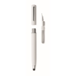 Penna touch screen con inchiostro blu e kit per pulire auricolari color bianco settima vista