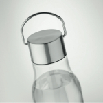 Bottiglia in RPET con tappo in acciaio con maniglia da 600ml color trasparente