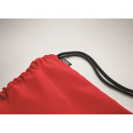 Zainetto a sacca in poliestere 300D RPET con piccola tasca laterale quinta vista fotografica