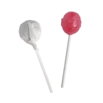 Lecca lecca alla frutta rotondo personalizzabile in quadricromia color fragola