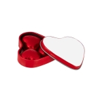 Scatola di cioccolatini personalizzati al latte a forma di cuore color rosso seconda vista