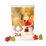 Pacchetto personalizzato di caramelle gommose natalizie alla frutta 10g color bianco