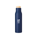 Borraccia termica antigoccia in acciaio inox con tappo in bambù 500ml color blu mare vista area di stampa