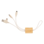 Cavetto in cotone e bambù con 4 connettori in paglia di grano e ABS color marrone seconda vista