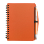 Block notes A6 con spirale pagine a righe e penna a inchiostro blu prima vista