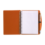 Block notes A6 con spirale pagine a righe e penna a inchiostro blu seconda vista