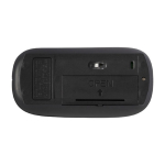 Mouse wireless antibatterico personalizzabile con stampa a colori color nero seconda vista