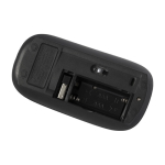 Mouse wireless antibatterico personalizzabile con stampa a colori color nero nona vista