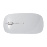 Mouse wireless antibatterico personalizzabile con stampa a colori color bianco prima vista