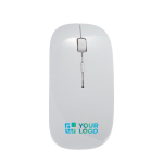 Mouse wireless antibatterico personalizzabile con stampa a colori color bianco vista area di stampa