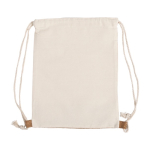 Zainetto a sacca manici lunghi base in sughero e copro 160g/m² Corizza color beige prima vista