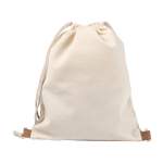 Zainetto a sacca manici lunghi base in sughero e copro 160g/m² Corizza color beige quarta vista