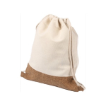 Zainetto a sacca manici lunghi base in sughero e copro 160g/m² Corizza color beige settima vista