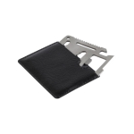 Attrezzo promozionale multifunzione a tessera in custodia ToolCard color nero nona vista