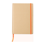 Taccuino promozionale con elastico B6 riciclato pagine a righe color arancione prima vista