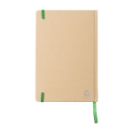 Taccuino promozionale con elastico B6 riciclato pagine a righe color verde chiaro sesta vista