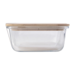 Lunchbox ecologico personalizzabile coperchio in bambú 900ml Nordik color trasparente terza vista