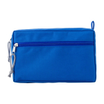 Beauty case personalizzato con doppia zip in 600D RPET Essential color blu reale prima vista