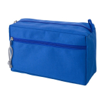 Beauty case personalizzato con doppia zip in 600D RPET Essential color blu reale seconda vista