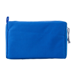 Beauty case personalizzato con doppia zip in 600D RPET Essential color blu reale terza vista