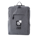 Zaino executive in poliestere per laptop con USB 15'' Activewear color grigio vista area di stampa