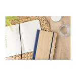 Taccuino formato A5 con copertina in bambù e PU con pagine a righe terza vista