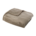 Coperta in flanella con nastro e biglietto personalizzabile color cachi seconda vista