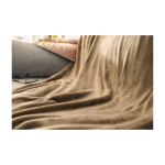 Coperta in flanella con nastro e biglietto personalizzabile color cachi terza vista