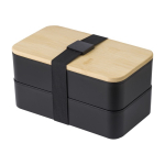 Portapranzo doppio con divisorio interno e posate da 800ml Duo Compact color nero quarta vista