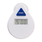 Timer da doccia di 5 minuti con ventosa per pubblicità color bianco prima vista