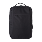 Zaini porta pc promozionali con USB e tasca porta pc 16'' Power RPET color nero prima vista