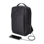 Zaini porta pc promozionali con USB e tasca porta pc 16'' Power RPET color nero seconda vista