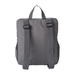 Zaino termico in poliestere riciclato 300D con doppia zip color grigio terza vista