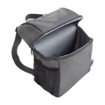 Zaino termico in poliestere riciclato 300D con doppia zip color grigio quarta vista