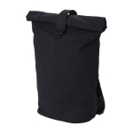 Zaino promozionale Rolltop chiusura velcro fondo in RPET 340g/m² Roll color nero seconda vista