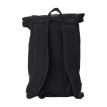 Zaino promozionale Rolltop chiusura velcro fondo in RPET 340g/m² Roll color nero terza vista