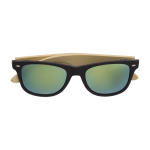 Occhiali da sole vintage stanghette bamboo lenti specchiate BeachWood color giallo prima vista
