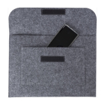 Cartella per documenti con logo o pc 15'' feltro e tasca frontale Flow color grigio terza vista