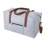 Borsone da viaggio personalizzato multitasche con doppia zip RPET color grigio chiaro seconda vista