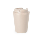Bicchiere termico da asporto con logo in PP riciclato da 300ml color naturale prima vista
