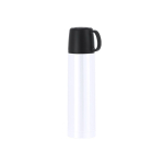 Thermos in acciaio inox da 500 ml con tappo che diventa una tazza 130ml color bianco prima vista
