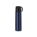 Thermos in acciaio inox da 500 ml con tappo che diventa una tazza 130ml color blu mare prima vista