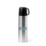 Thermos in acciaio inox da 500 ml con tappo che diventa una tazza 130ml vista area di stampa