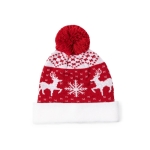 Cappello invernale natalizio con pompon rosso in poliestere acrilico color rosso prima vista