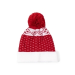 Cappello invernale natalizio con pompon rosso in poliestere acrilico sesta vista