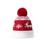 Cappello invernale natalizio con pompon rosso in poliestere acrilico settima vista