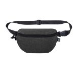 Marsupio ecologico in resistente RPET 600D con effetto mélange color nero prima vista