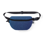 Marsupio ecologico in resistente RPET 600D con effetto mélange color blu prima vista